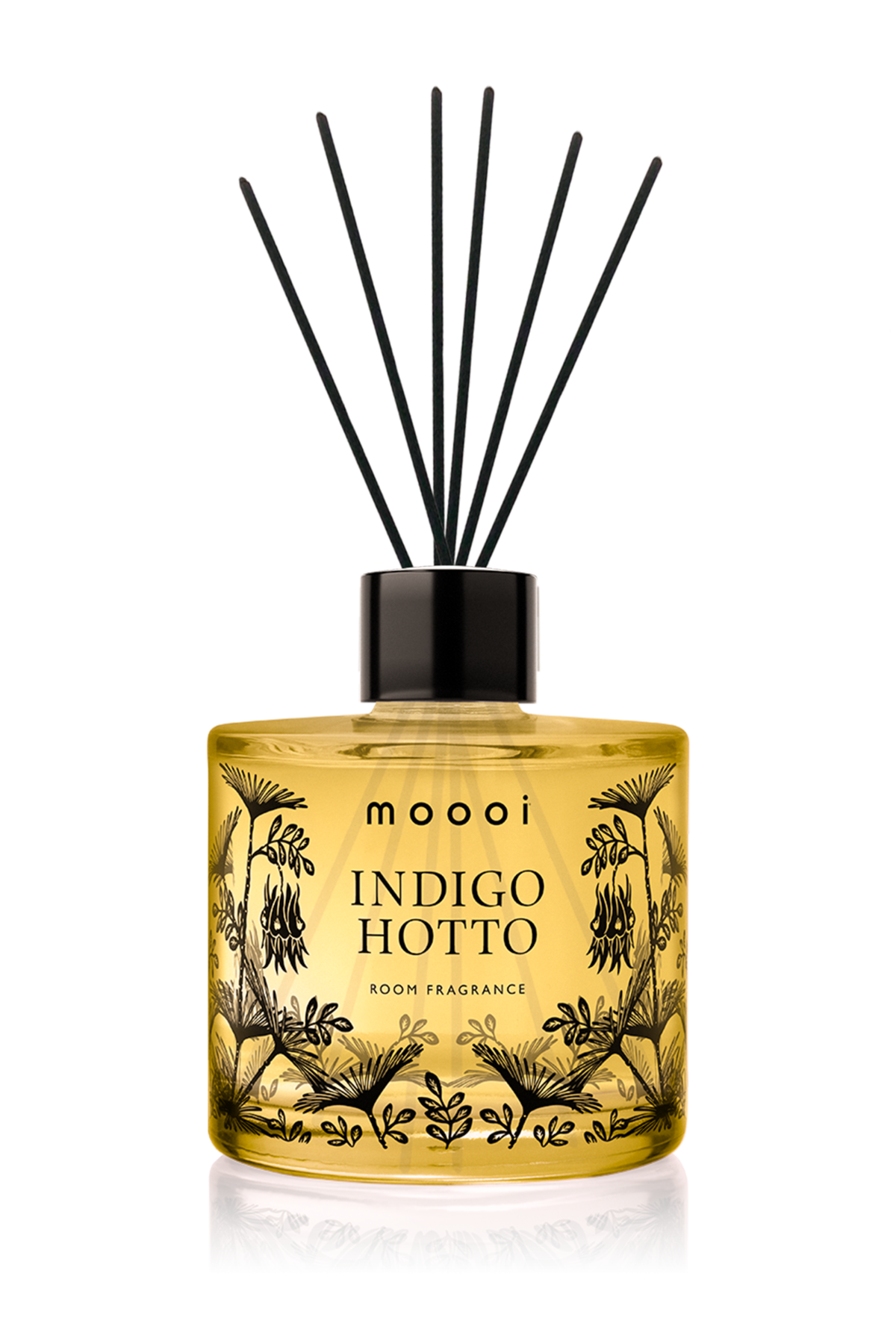 Home fragrance Indigo Hotto bottle with reed diffuser